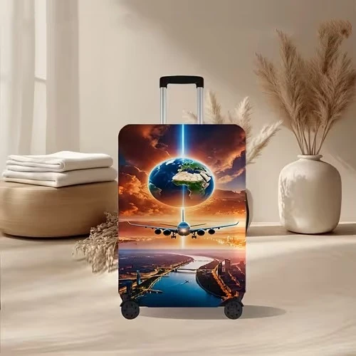 Unisex nicht-elastische Kofferhülle mit vulkanischem Lavamarmor-Design, elastischer Schutzhülle für Trolley Skanto