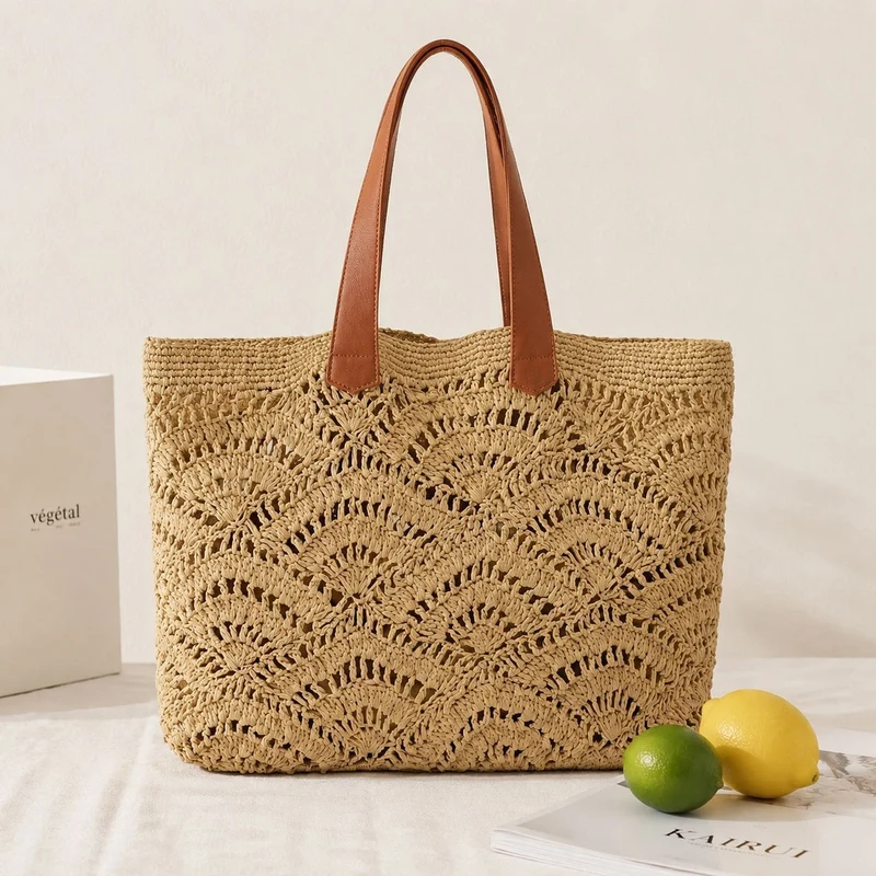 Geräumige Makramee-Strandtasche Skanto