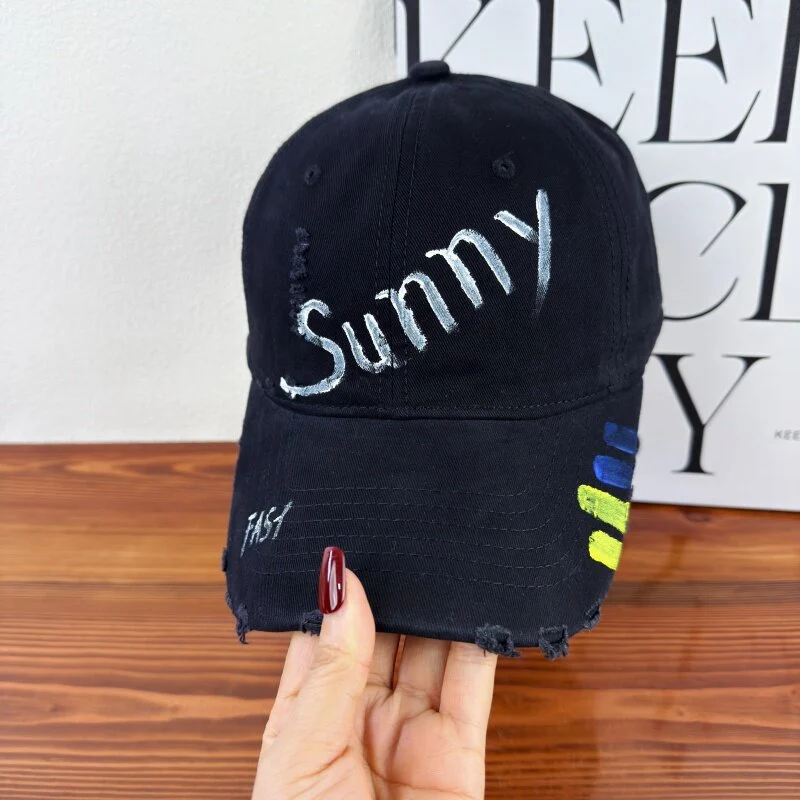 Damen Sonnenhut im Used-Look mit Grafik Skanto