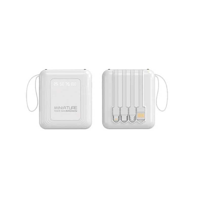 Mini-Powerbank mit integriertem Multifunktions-Ladekabel Skanto