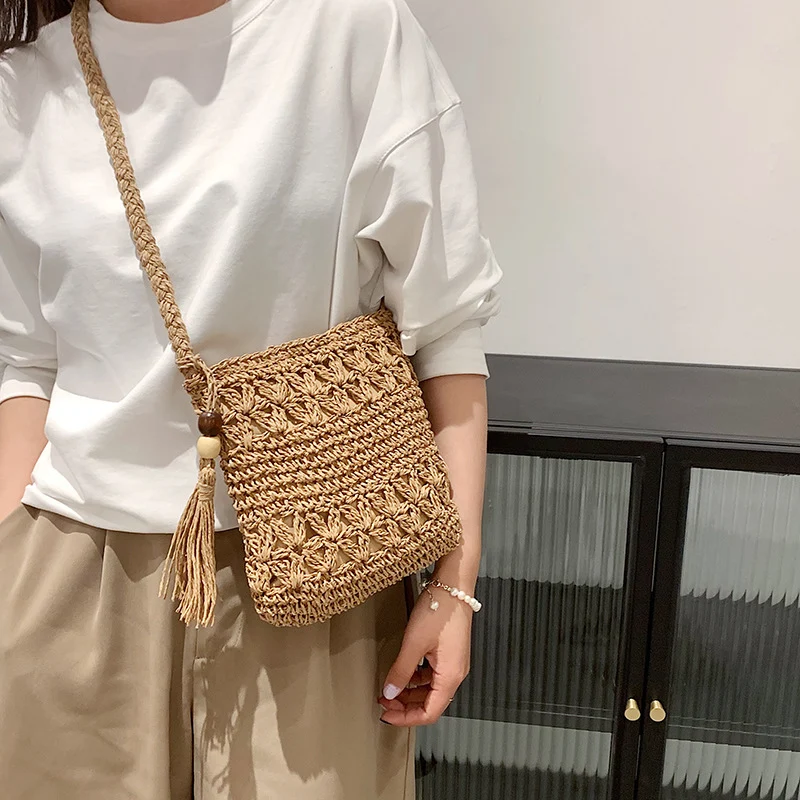 Handgeknüpfte Makramee-Tasche mit besonderem Wellenmuster Skanto