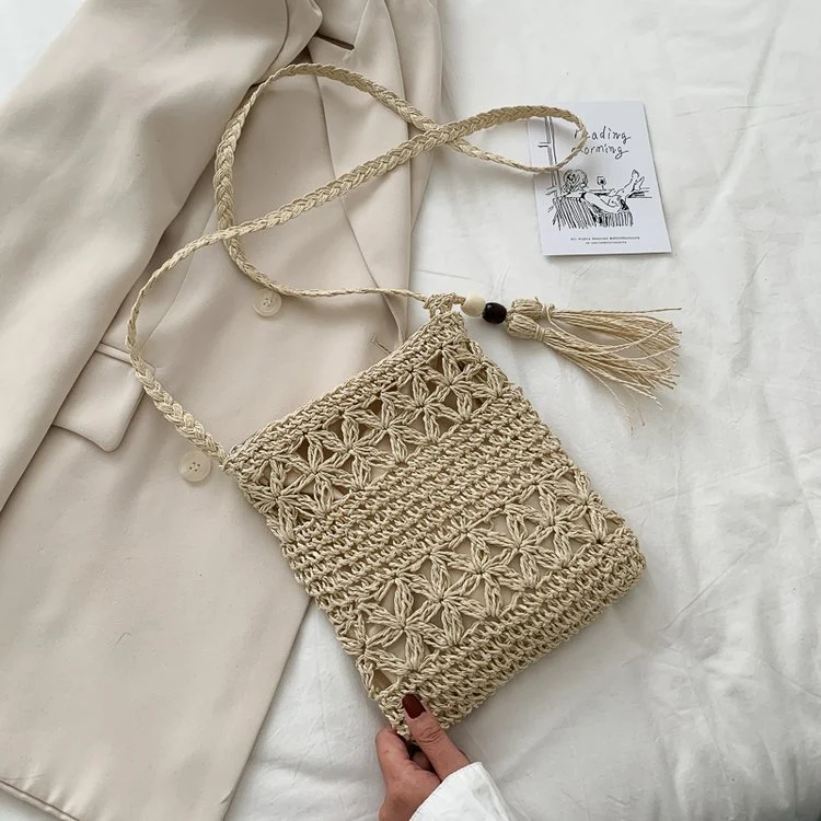 Handgeknüpfte Makramee-Tasche mit besonderem Wellenmuster Skanto