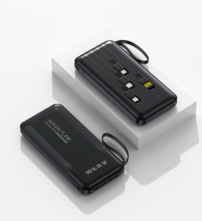 Mini-Powerbank mit integriertem Multifunktions-Ladekabel Skanto