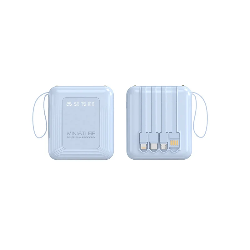 Kompakte Powerbank mit integriertem Kabel und digitaler Ladeanzeige Skanto