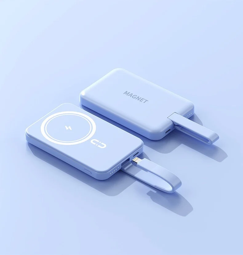 Magnetische Powerbank mit kabellosem Laden und integrierter Schnellladefunktion Skanto
