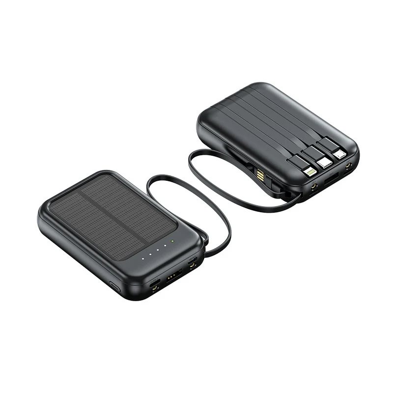 Tragbare Solar-Powerbank mit multifunktionalen Ladeanschlüssen und Smart-LED-Display Skanto