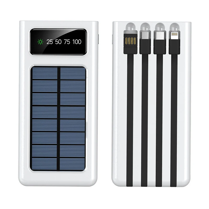 Tragbare Solar-Powerbank mit Multifunktions-Ladekabel und Digitalanzeige Skanto