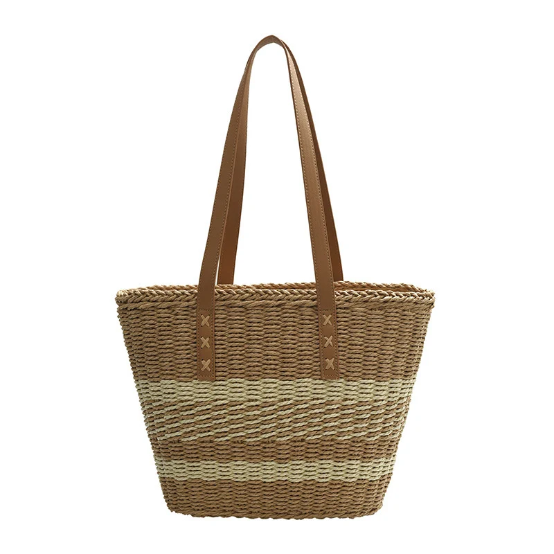 Komfortable Strandtasche mit Ledergriffen Skanto