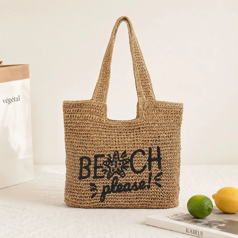 Strandtasche mit gesticktem Text Skanto