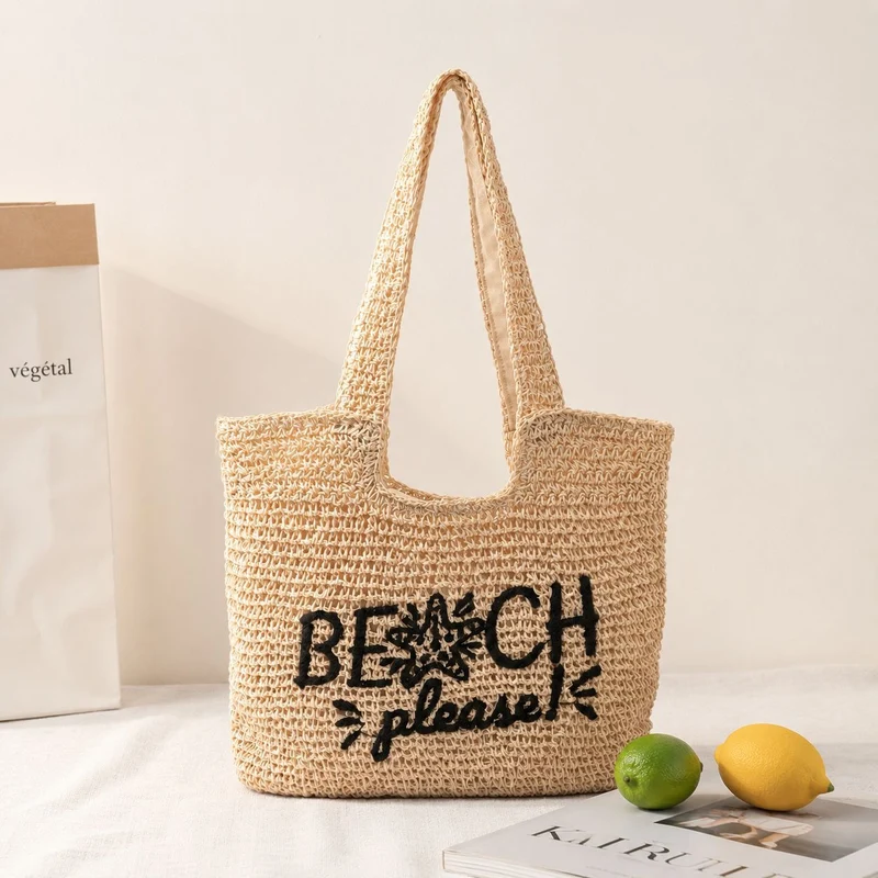 Strandtasche mit gesticktem Text Skanto