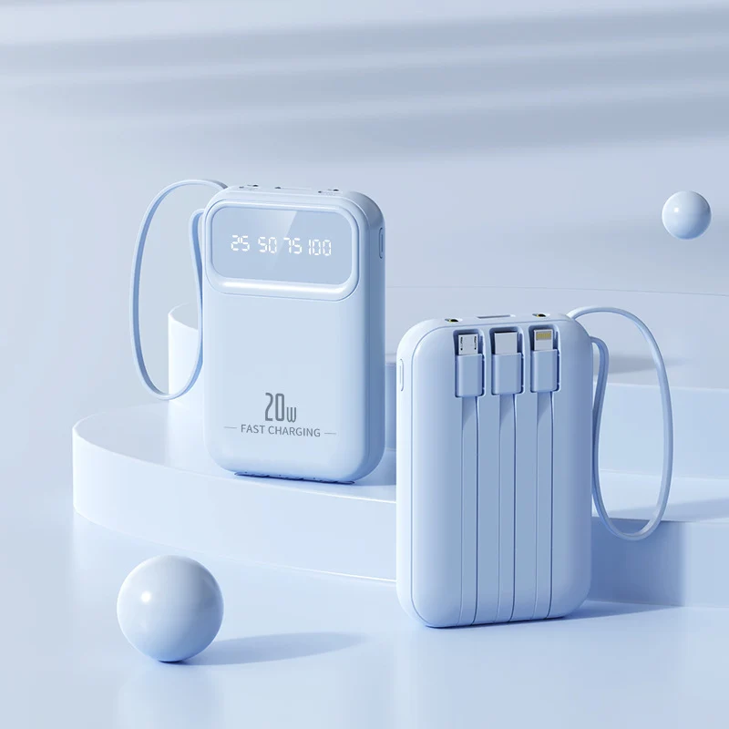 Kompakte Powerbank mit integrierten Schnellladeanschlüssen Skanto