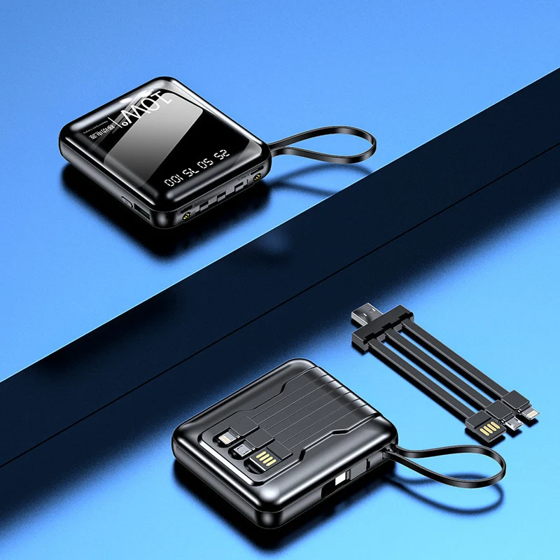 Tragbare Powerbank mit Digitalanzeige und multifunktionalem Kabel Skanto