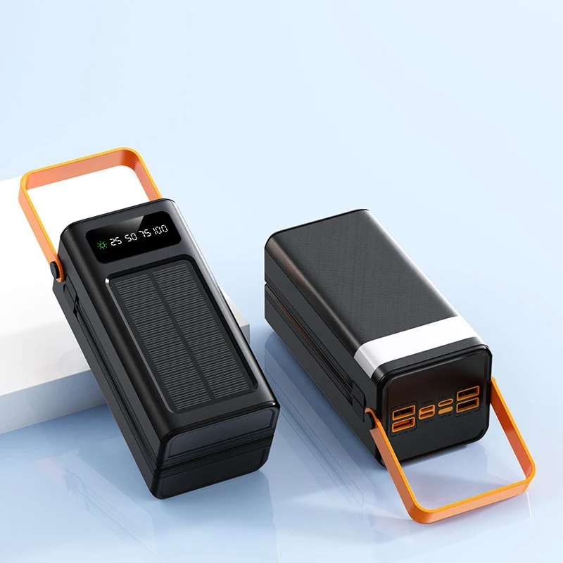 Tragbare Solar-Powerbank mit Digitalanzeige und praktischem Tragegurt Skanto