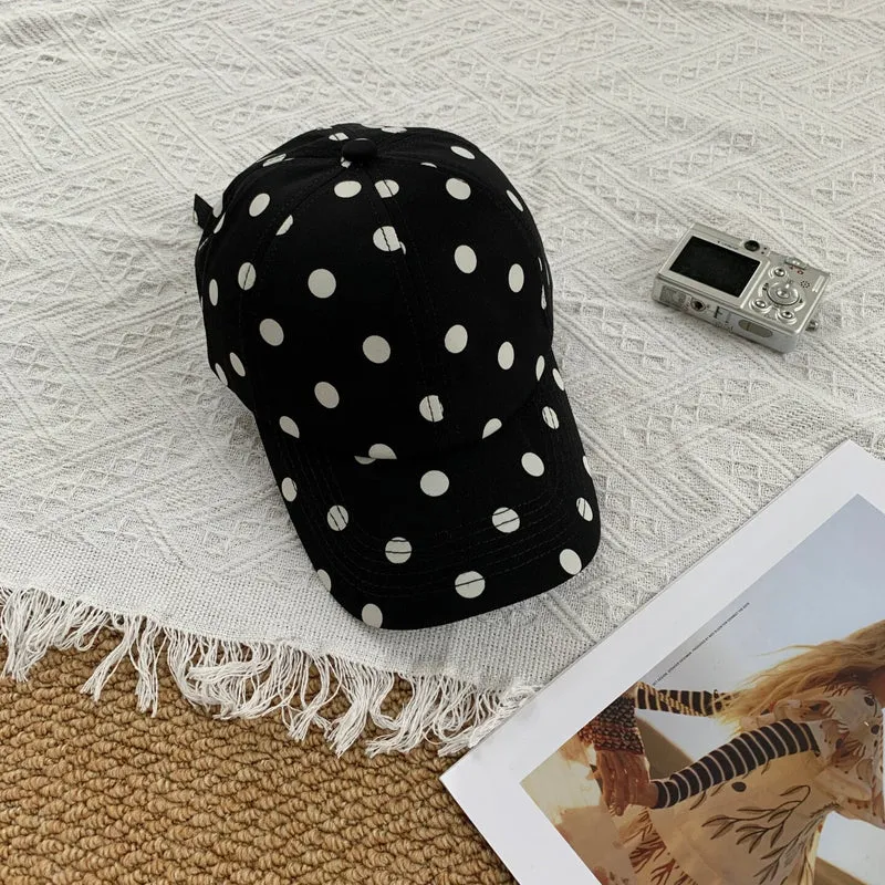 Damen stylische Baseballkappe mit Polka Dots Skanto