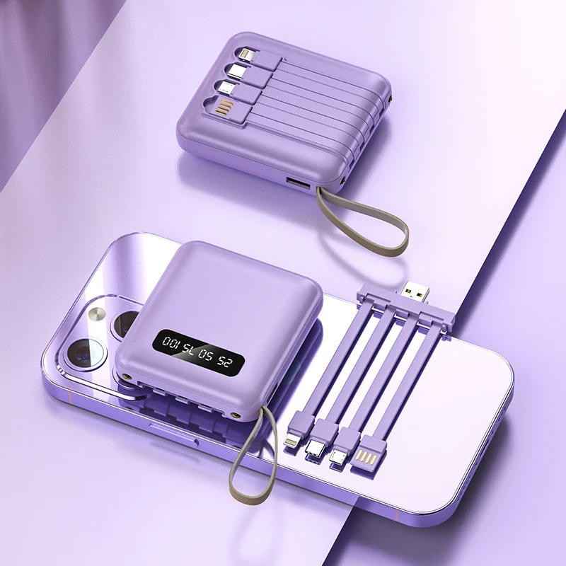 Kompakte Powerbank mit integriertem Ladekabel Skanto