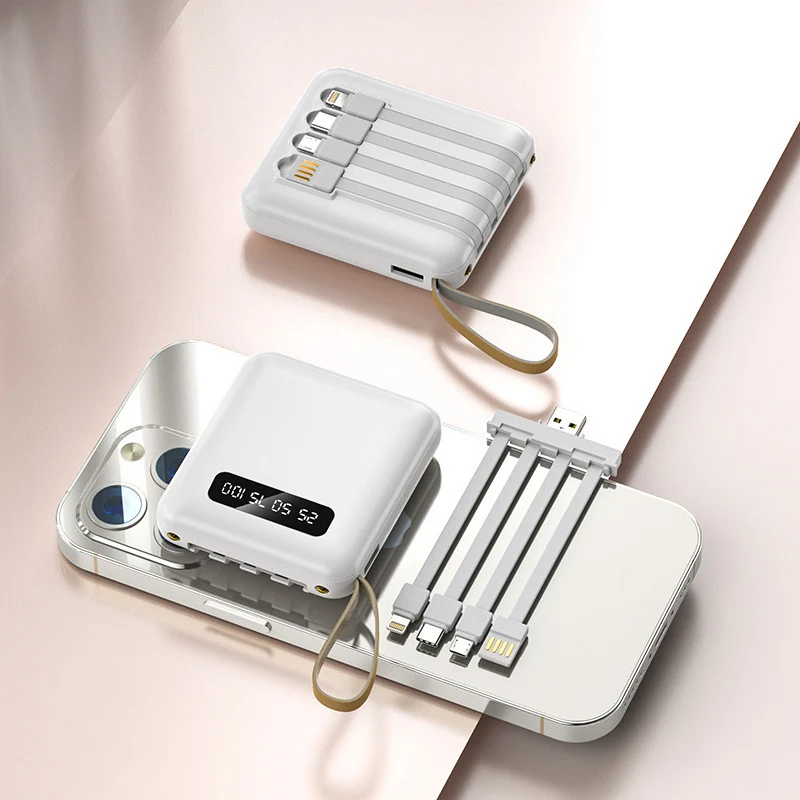 Kompakte Powerbank mit integriertem Ladekabel Skanto