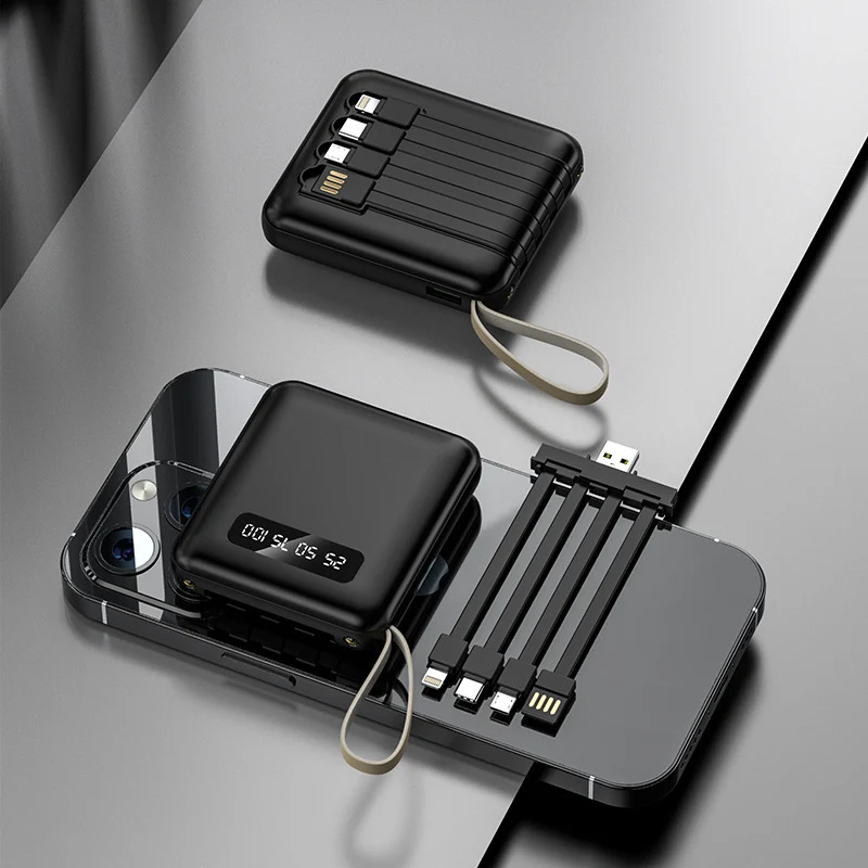 Kompakte Powerbank mit integriertem Ladekabel Skanto