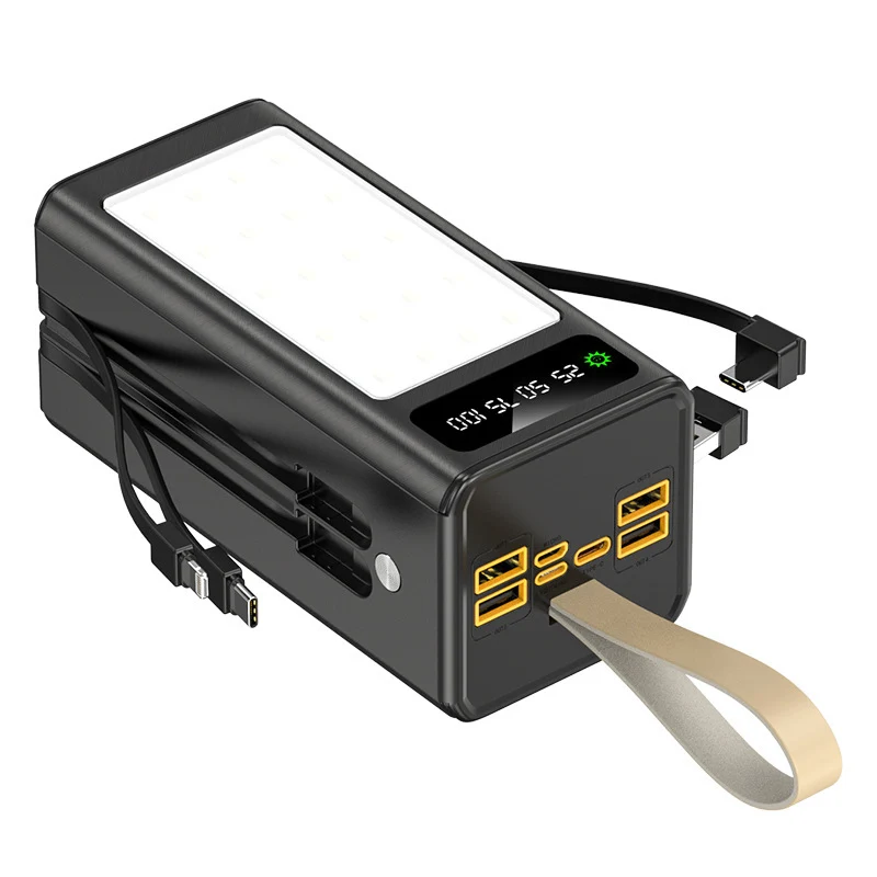 Modernste Powerbank mit integrierter LED-Beleuchtung und multifunktionalem Kabelsystem Skanto