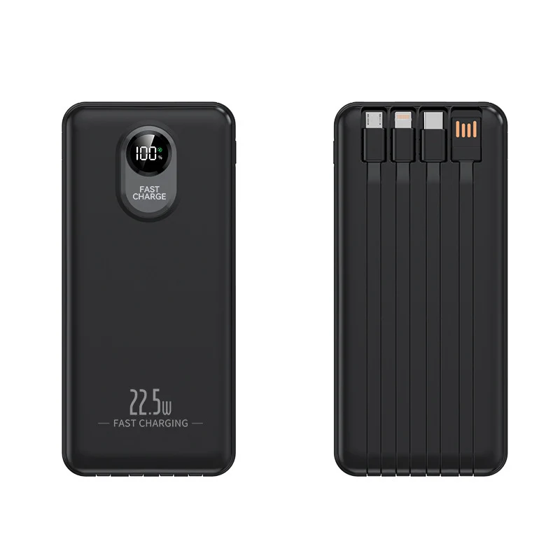 Tragbare Powerbank mit 22,5 W Schnellladung und integrierten Kabeln Skanto