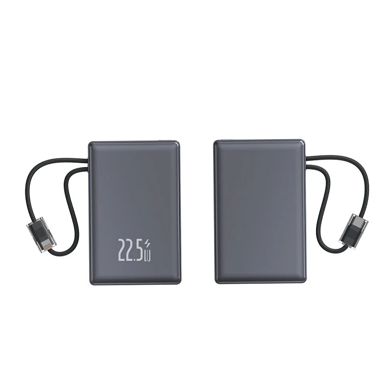 Tragbare Powerbank mit Schnellladefunktion und integriertem Ladekabel Skanto