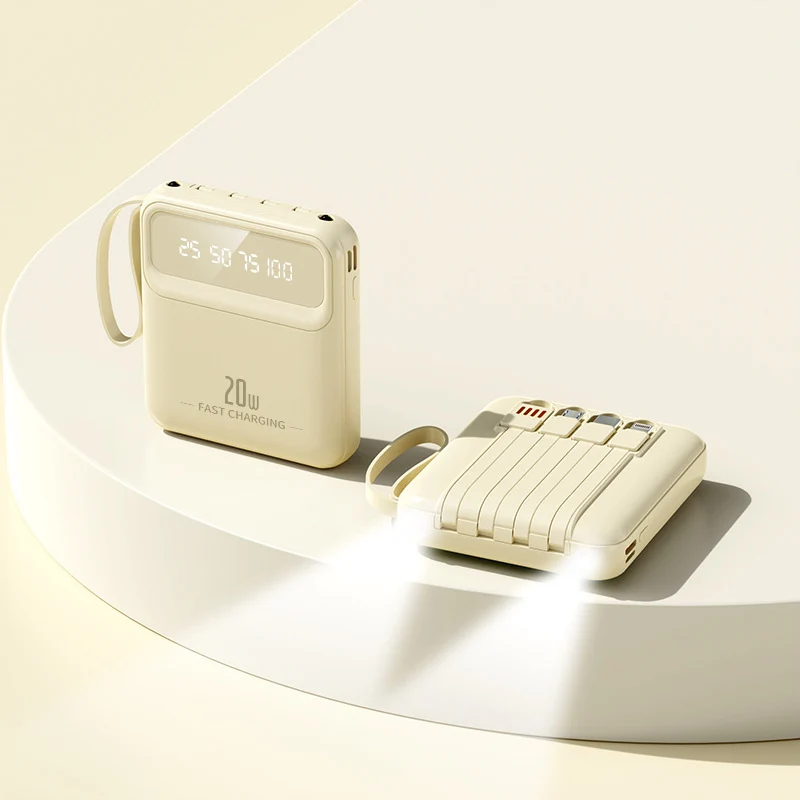 Tragbare Powerbank mit multifunktionaler Schnellladefunktion und Digitalanzeige Skanto