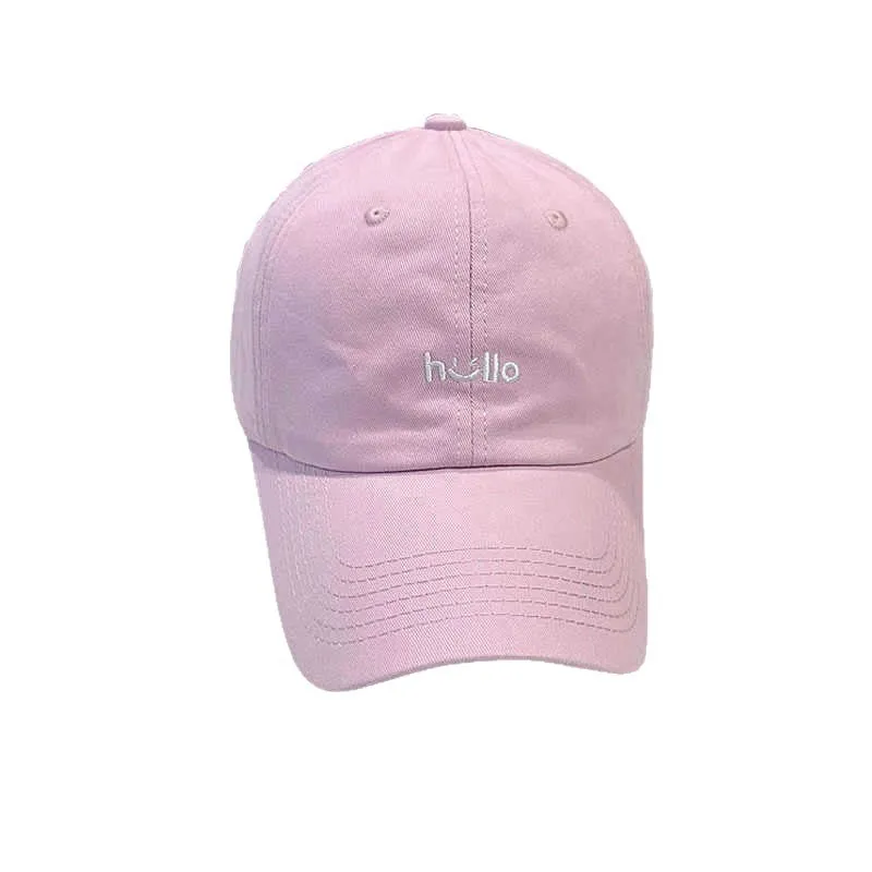Unisex Lässige Baumwoll-Baseball-Cap mit Besticktem „Hello“ Skanto