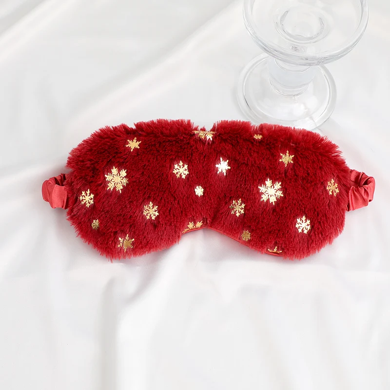 Unisex weiche Kunstfell-Augenmaske mit Weihnachtsmotiv-Prägung Skanto