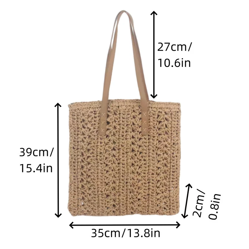 Handgewebte Strandtasche mit geflochtenem Muster Skanto