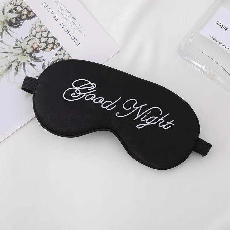 Unisex Skanto Bestickte Kontur-Schlafmaske mit dekorativer Schriftstickerei und verstellbarem Gummiband