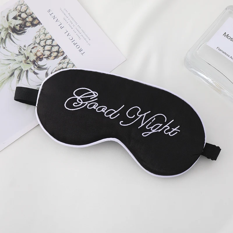 Unisex Skanto Bestickte Kontur-Schlafmaske mit dekorativer Schriftstickerei und verstellbarem Gummiband
