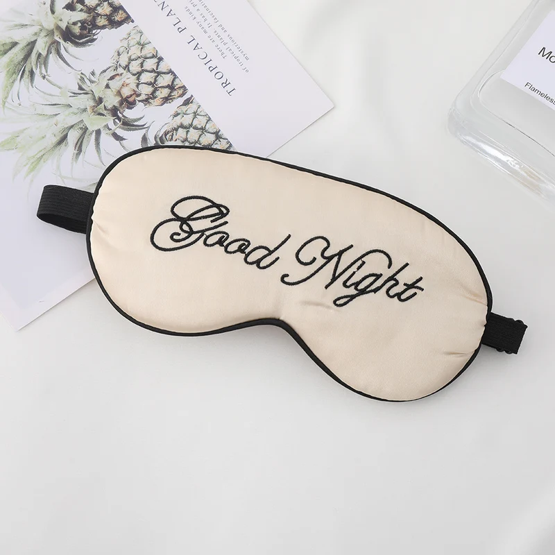 Unisex Skanto Bestickte Kontur-Schlafmaske mit dekorativer Schriftstickerei und verstellbarem Gummiband