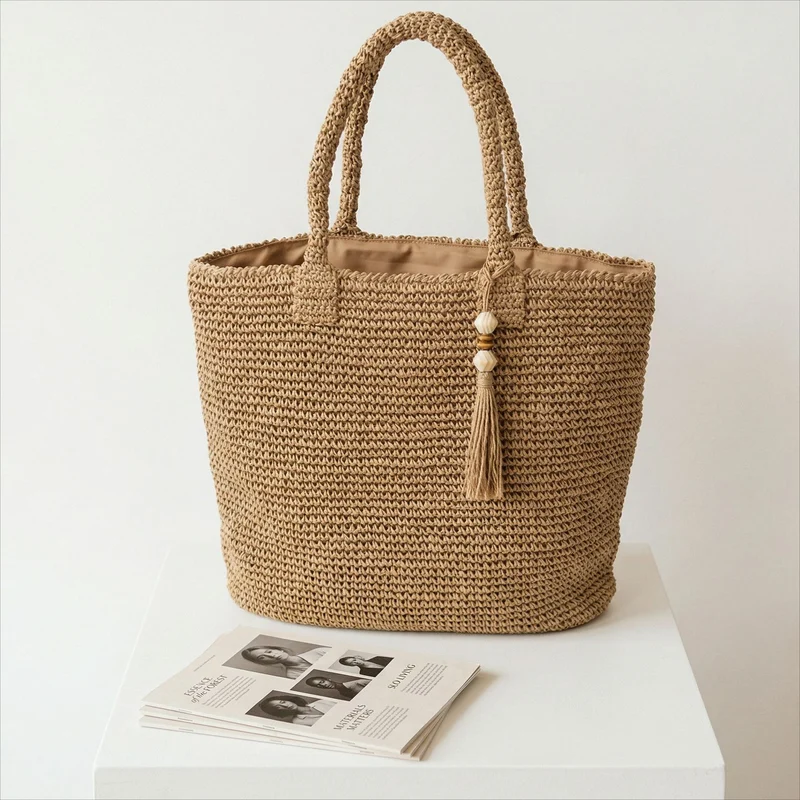 Makramee Tasche mit Quasten-Details Skanto