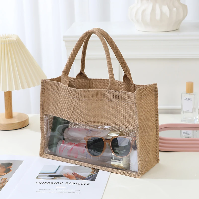Jute-Tragetasche mit Netz-Design Skanto