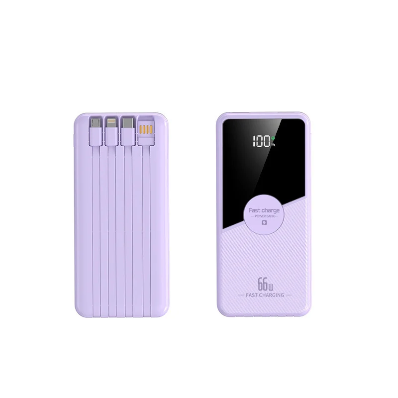 Multifunktionale Powerbank mit Schnellladefunktion und integrierten Kabeln Skanto