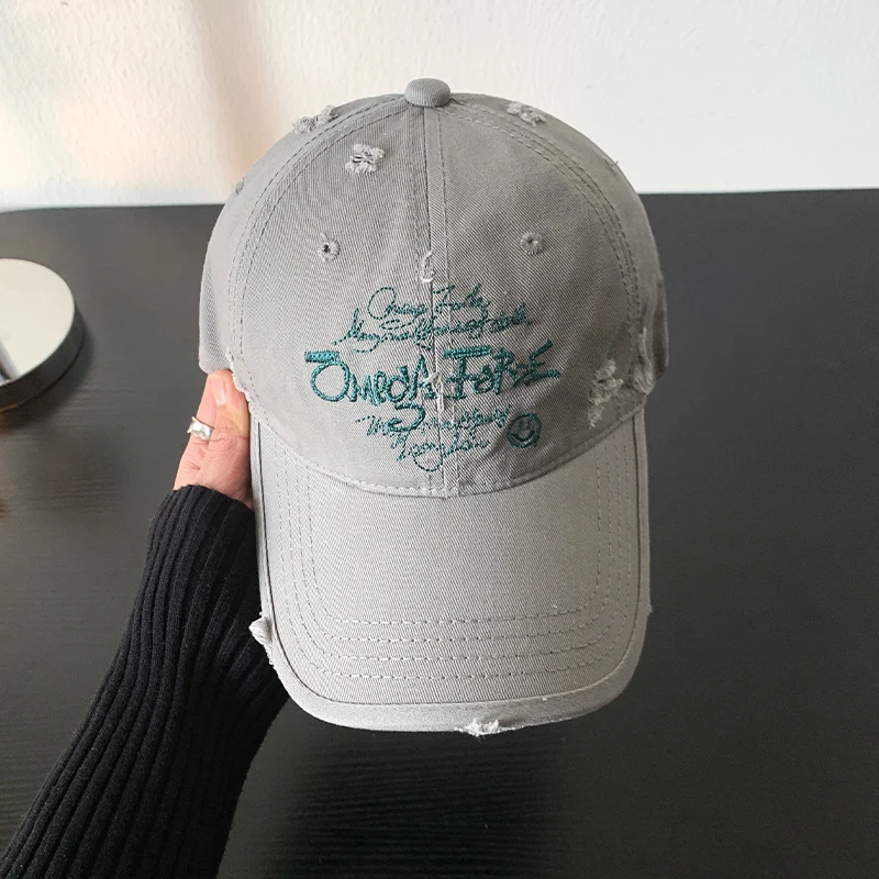 Damen Verstellbare Baseballkappe im Used-Look mit Grafik Skanto