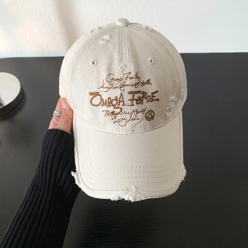 Damen Verstellbare Baseballkappe im Used-Look mit Grafik Skanto