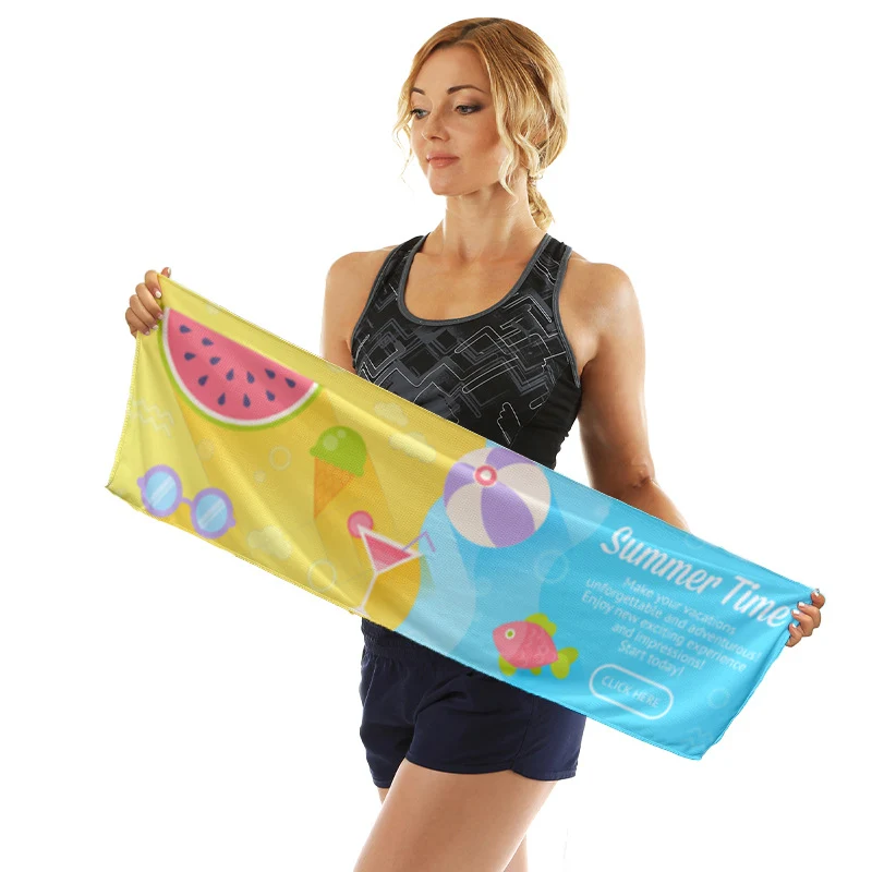 Sportliches Mikrofaserhandtuch mit lebendigem Sommerdesign Skanto