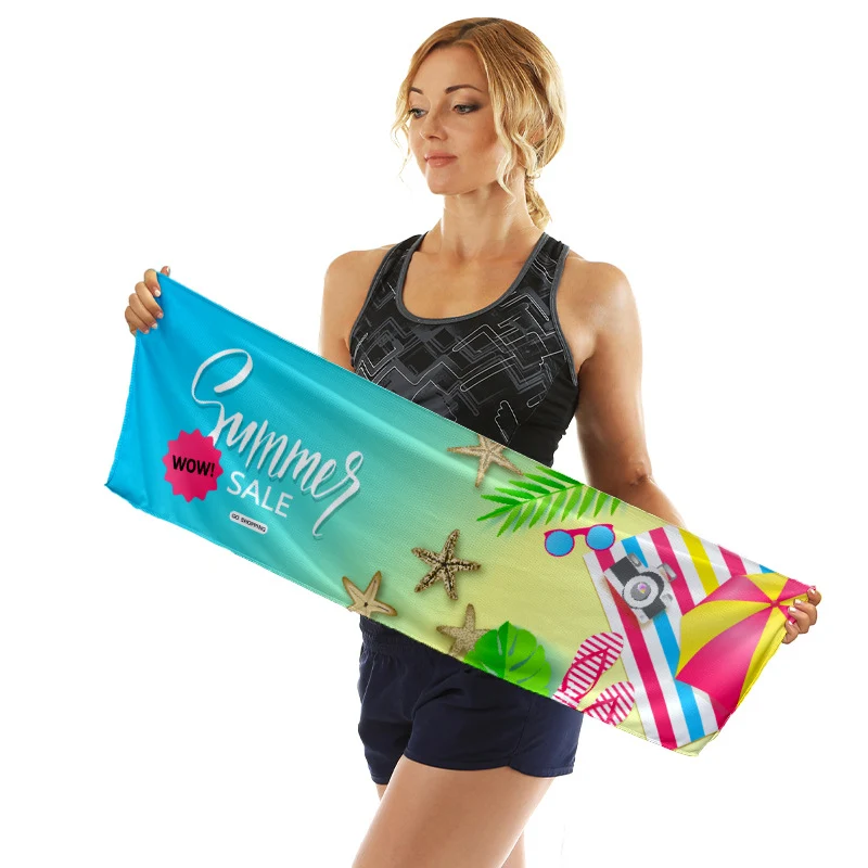Sportliches Mikrofaserhandtuch mit lebendigem Sommerdesign Skanto