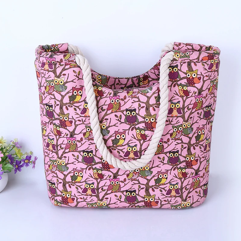 Strandtasche mit Eulenmuster Skanto
