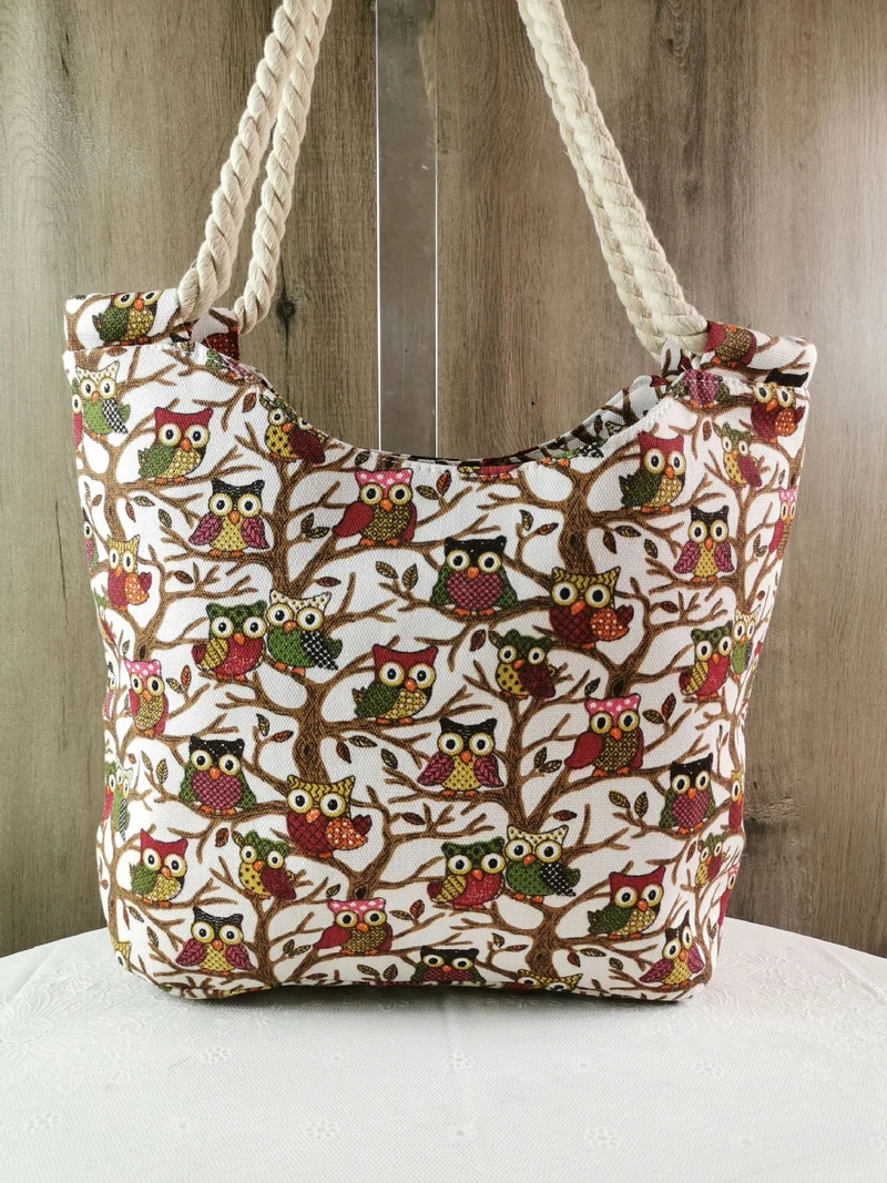 Strandtasche mit Eulenmuster Skanto