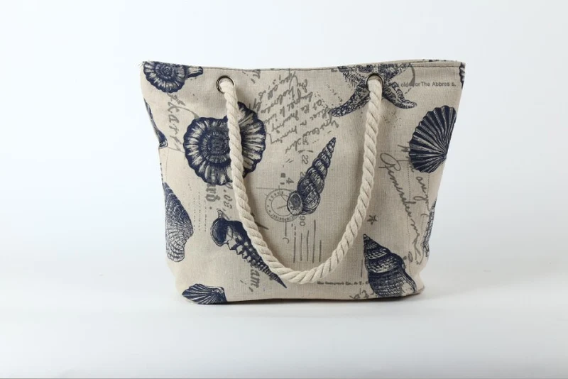 Strandtasche im maritimen Design mit robusten Seilgriffen Skanto