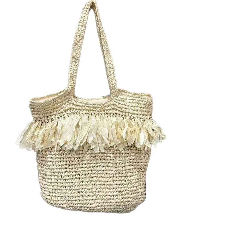 Geflochtene Tasche mit Fransen-Design Skanto