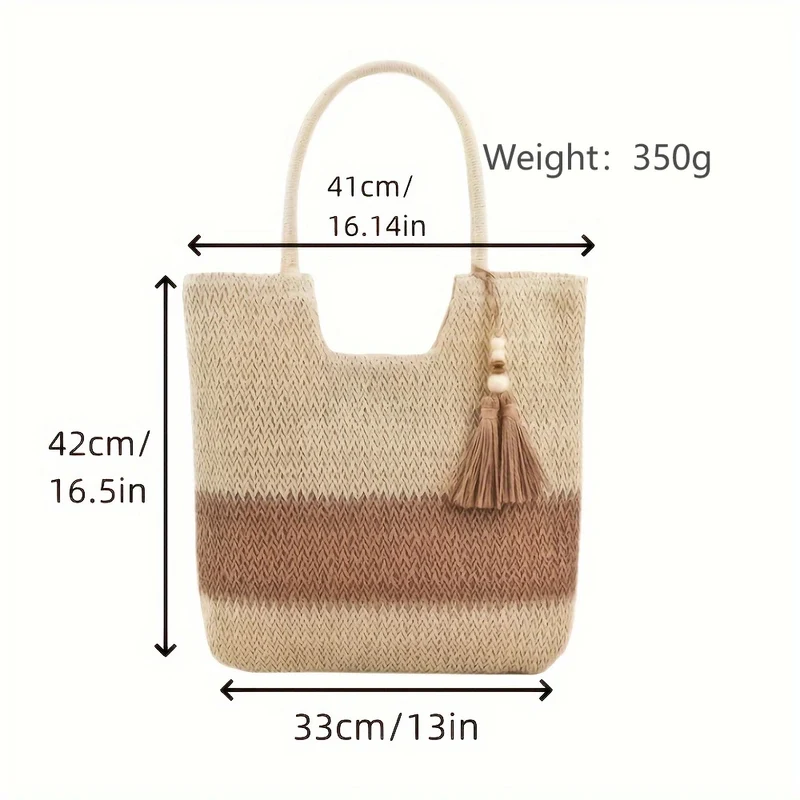 Exklusive und handgefertigte Strandtasche mit Fransen Skanto
