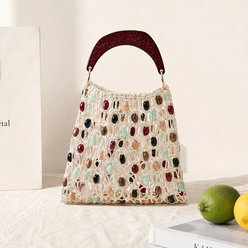 Exklusive Makramee-Tasche mit Schmuckdetails Skanto