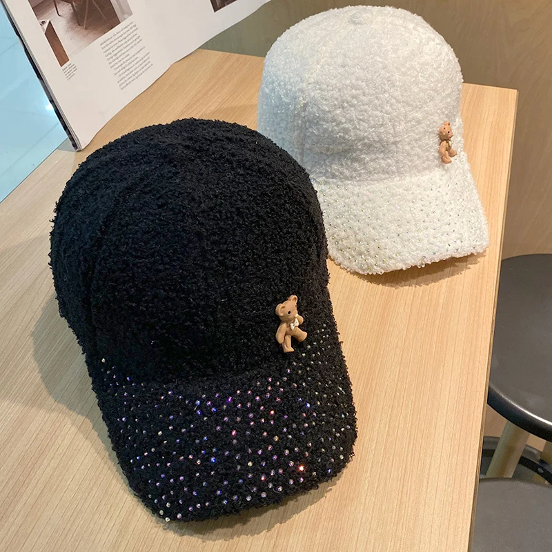 Damen Schimmernde Flauschige Baseball Cap Skanto