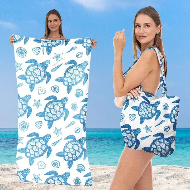 Strandtuch mit kreativem Meeresschildkröten-Muster Skanto
