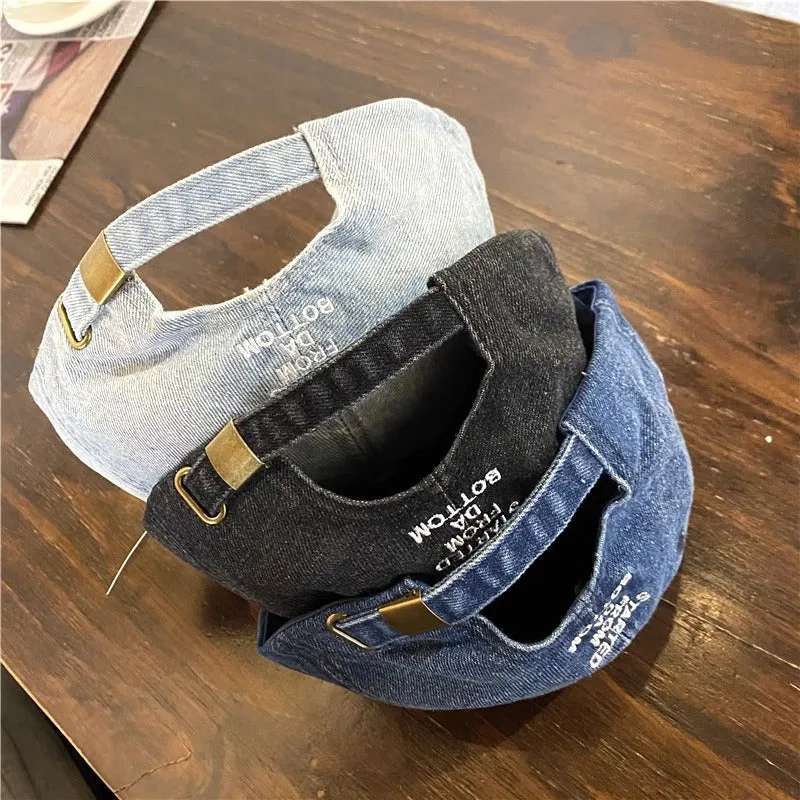 Lässige Distressed-Denim-Kappe für Damen Skanto