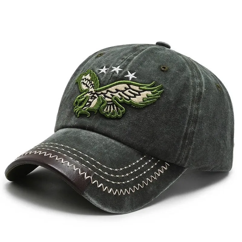 Herren Distressed Bestickte Baseballkappe Skanto