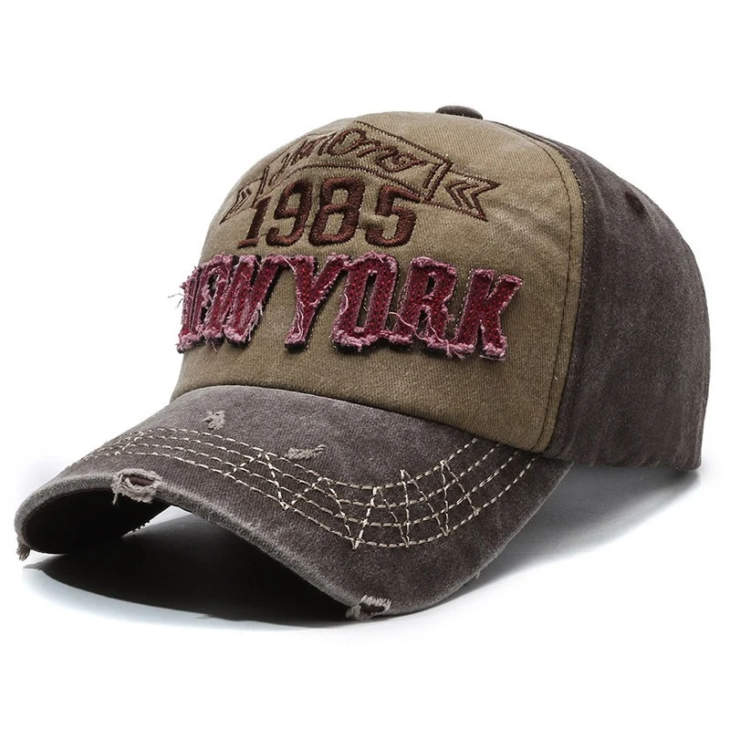 Herren Distressed Baumwoll-Baseballkappe mit Grafik Skanto