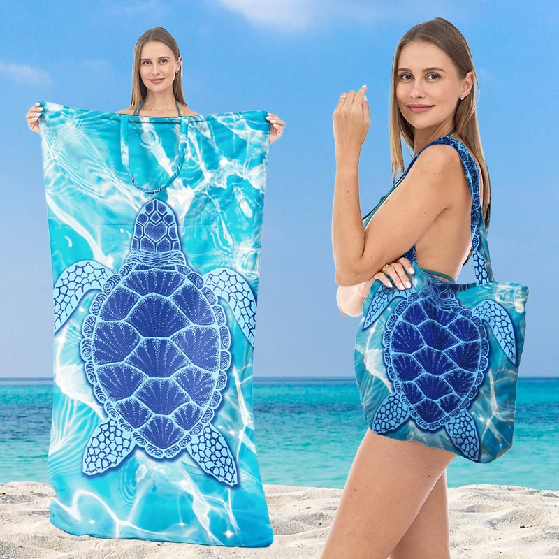 Strandtuch mit integriertem Tragebeutel-Design Skanto